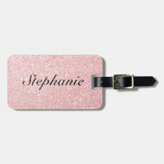 Aangepaste naam Roze glitter Sparkle Style Bagagelabel