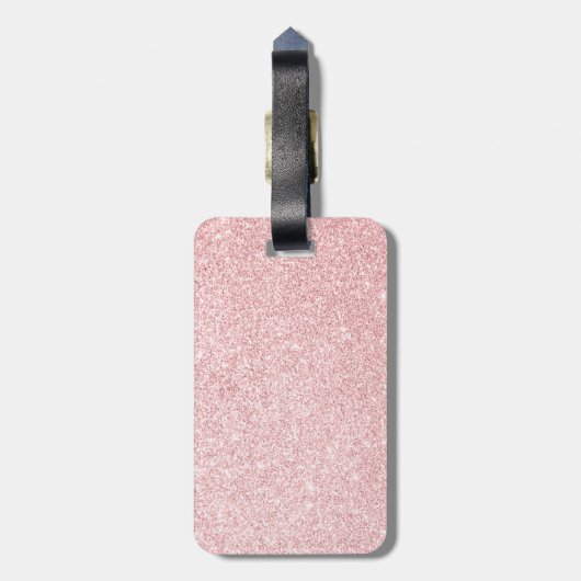Aangepaste naam Roze glitter Sparkle Style Bagagelabel (Achterkant verticaal)