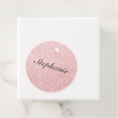 Aangepaste naam Roze glitter Sparkle Style Bedankjes Labels (In situ)