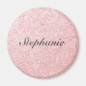 Aangepaste naam Roze glitter Sparkle Style Magneet (Voorkant)