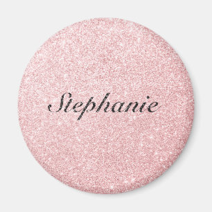Aangepaste naam Roze glitter Sparkle Style Magneet