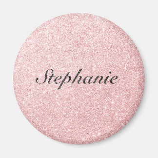 Aangepaste naam Roze glitter Sparkle Style Magneet