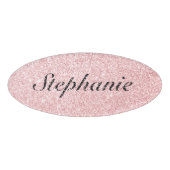 Aangepaste naam Roze glitter Sparkle Style Naambadge (Voorkant)