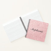 Aangepaste naam Roze glitter Sparkle Style Notitieboek (Binnen)