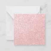 Aangepaste naam Roze glitter Sparkle Style Notitiekaartje (Achterkant)