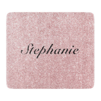 Aangepaste naam Roze glitter Sparkle Style Snijplank