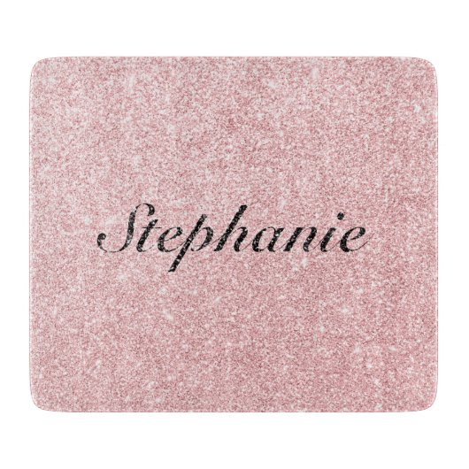 Aangepaste naam Roze glitter Sparkle Style Snijplank (Voorkant)