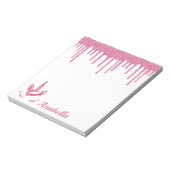 Aangepaste naam Roze glitter Stars Unicorn Face Notitieblok (Linkerzijde)