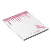Aangepaste naam Roze glitter Stars Unicorn Notitieblok (Schuin)