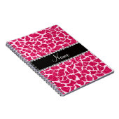 Aangepaste naam roze glittergiraffe notitieboek (Rechterzijde)