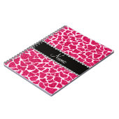 Aangepaste naam roze glittergiraffe notitieboek (Linkerzijde)