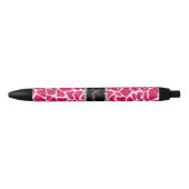 Aangepaste naam roze glittergiraffe zwarte inkt pen (Voorkant)