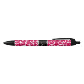 Aangepaste naam roze glittergiraffe zwarte inkt pen (Bovenkant)