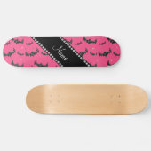 Aangepaste naam roze glittervlekken persoonlijk skateboard (Horizontaal)