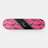 Aangepaste naam roze glittervlekken persoonlijk skateboard (Horizontaal)