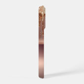 Aangepaste naam Roze gouden druppel ✨ Metaalglitte iPhone Hoesje (Rechterkant)