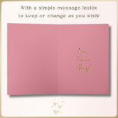 Aangepaste Naam Roze Gouden Harten Bloemen Valenti Kaart