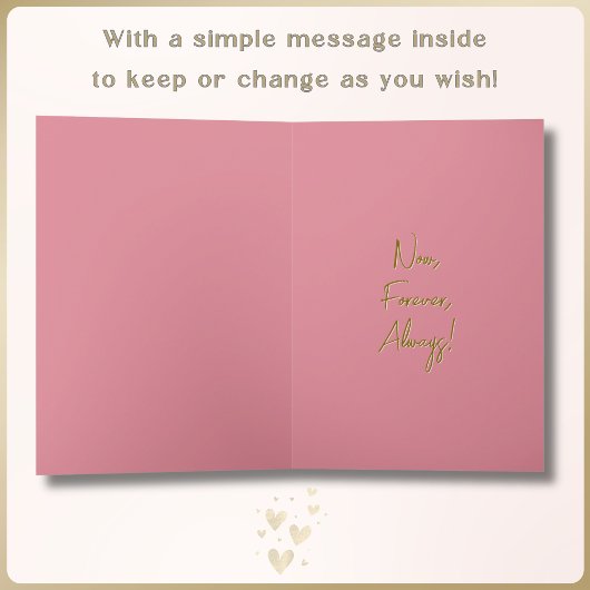 Aangepaste Naam Roze Gouden Harten Bloemen Valenti Kaart