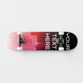 Aangepaste naam Roze Gradiënt Stadssilhouet Skateb Persoonlijk Skateboard (Horizontaal)