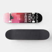 Aangepaste naam Roze Gradiënt Stadssilhouet Skateb Persoonlijk Skateboard (Horizontaal)