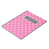 Aangepaste naam Roze grijs patroon Notitieboek (Linkerzijde)