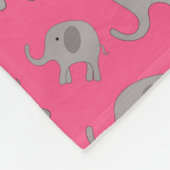 Aangepaste naam roze grijze olifanten fleece deken (Hoek)