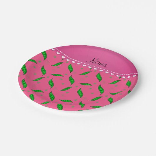 Aangepaste naam roze groene piek papieren bordje (Gekanteld)