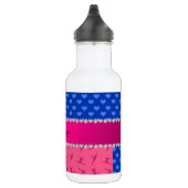 Aangepaste naam roze gymnastiek blauwe harten waterfles (Rechts)