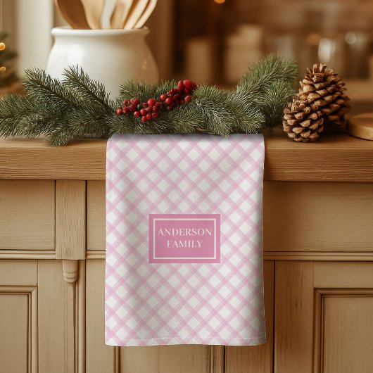 Aangepaste naam Roze Handdoek Elegante Minimalisti