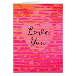 Aangepaste naam Roze harten Valentijnsdag Kaart