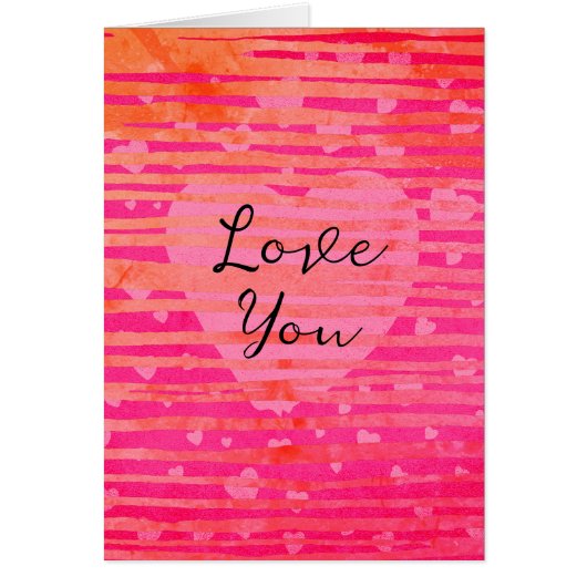 Aangepaste naam Roze harten Valentijnsdag Kaart (Voorkant)