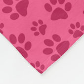 Aangepaste naam roze hond poten turquoise bow fleece deken (Hoek)