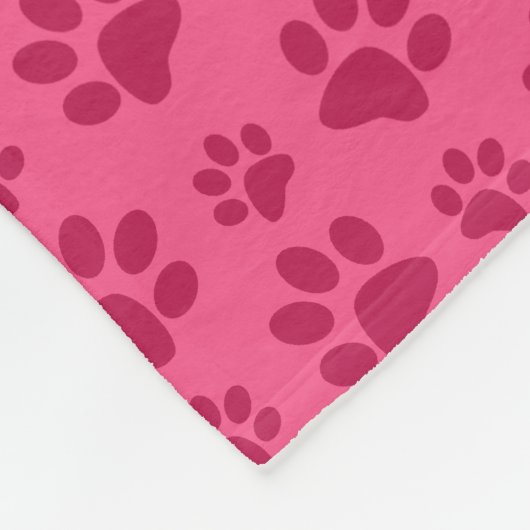 Aangepaste naam roze hond poten turquoise bow fleece deken (Hoek)