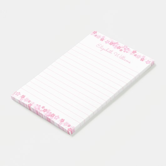 Aangepaste naam Roze Japans Kersenbloesem 4x6 gevo Post-it® Notes (Schuin)