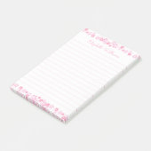 Aangepaste naam Roze Japanse Kersenbloesem 4x6 Gel Post-it® Notes (Schuin)