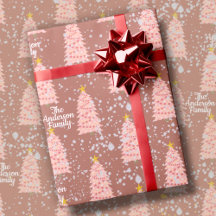Aangepaste naam Roze kerstbomen op Mauve Modern
