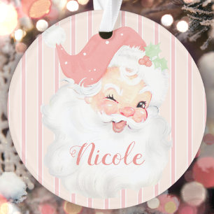 Aangepaste naam Roze  kerstkerstfeestdag Ornament