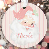 Aangepaste naam Roze  kerstkerstfeestdag Ornament