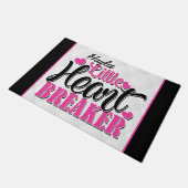 Aangepaste naam Roze kleine hartbreker Deurmat (Schuin)