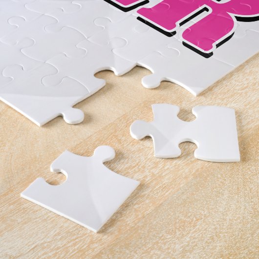 Aangepaste naam Roze kleine hartbreker Legpuzzel (Zijkant)