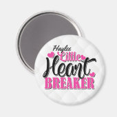 Aangepaste naam Roze kleine hartbreker Magneet (Voorkant / Achterkant)