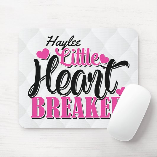 Aangepaste naam Roze kleine hartbreker Muismat (Met muis)