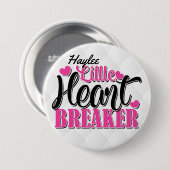 Aangepaste naam Roze kleine hartbreker Ronde Button 7,6 Cm (Voorkant /achterkant)