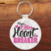 Aangepaste naam Roze kleine hartbreker Sleutelhanger (Voorkant)