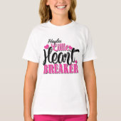 Aangepaste naam Roze kleine hartbreker T-shirt (Voorkant)