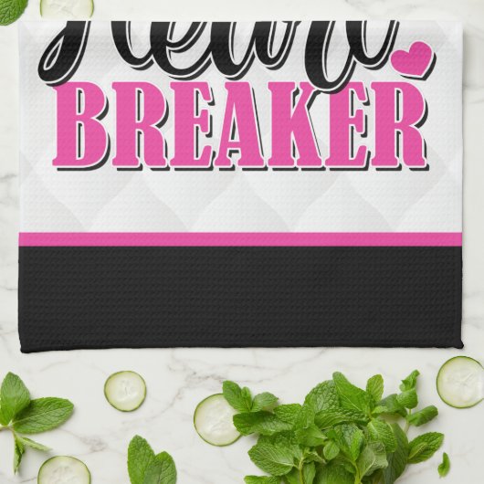 Aangepaste naam Roze kleine hartbreker Theedoek (Gevouwen)