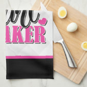 Aangepaste naam Roze kleine hartbreker Theedoek (Quarter Fold)
