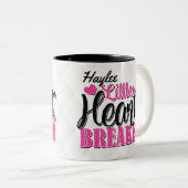 Aangepaste naam Roze kleine hartbreker Tweekleurige Koffiemok (Voorkant rechts)