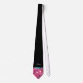 Aangepaste naam roze lacrosse turquoise bow stropdas (Voorkant)
