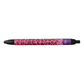 Aangepaste naam roze leopard paars damask bow zwarte inkt pen (Voorkant)
